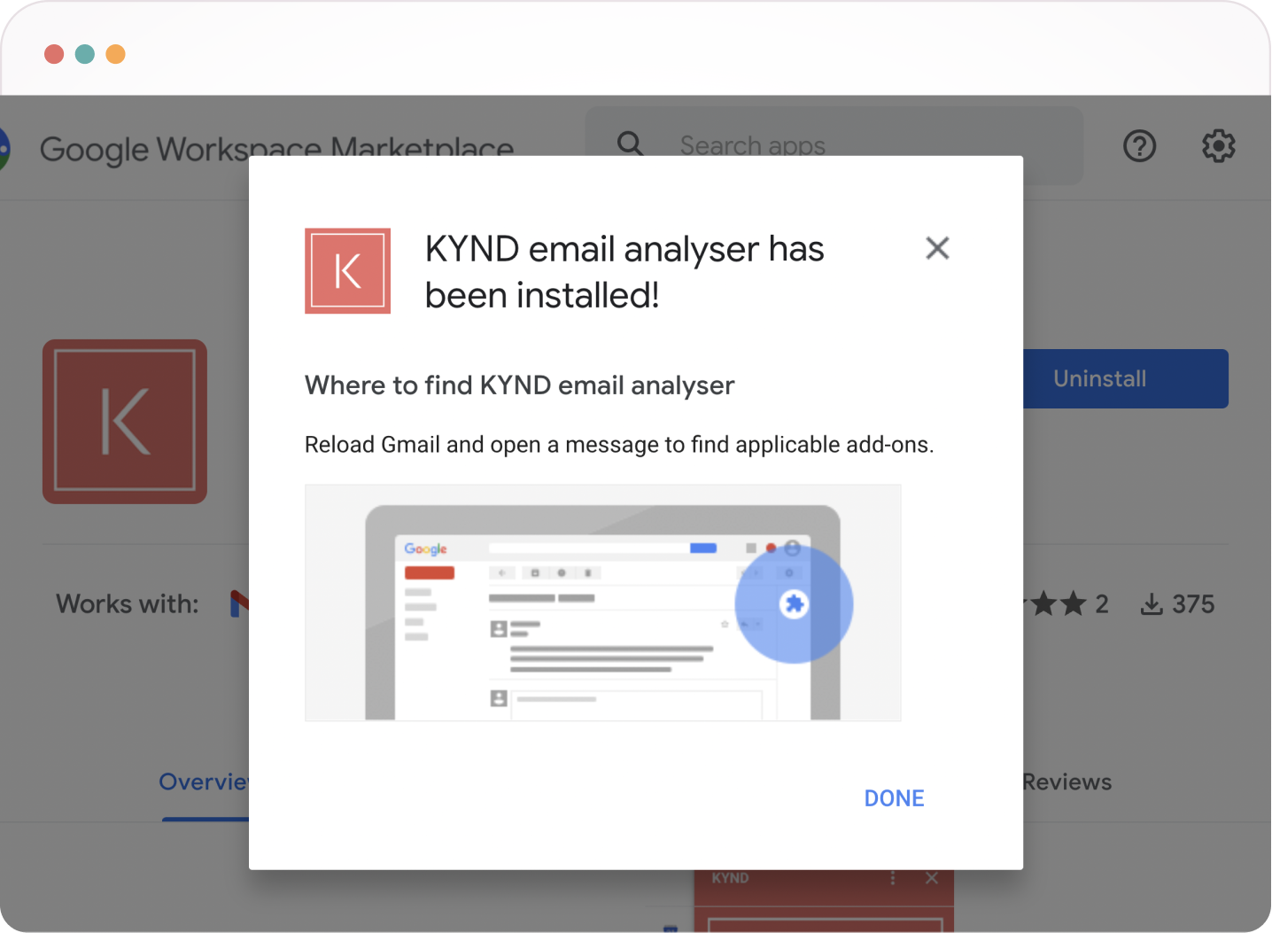 Gmail email analyser
